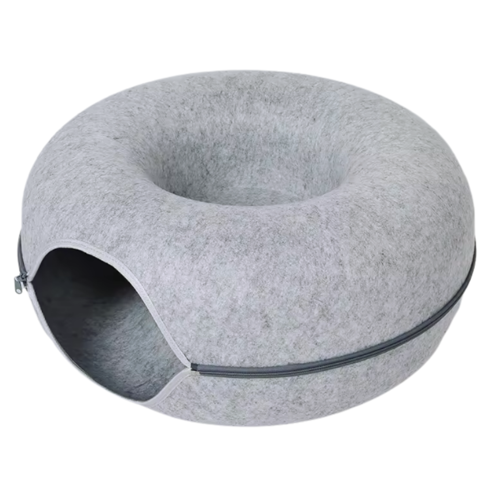 Cozy Cat Tunnel Bed & Lounger – Felt Hideaway for Small to Medium Cats