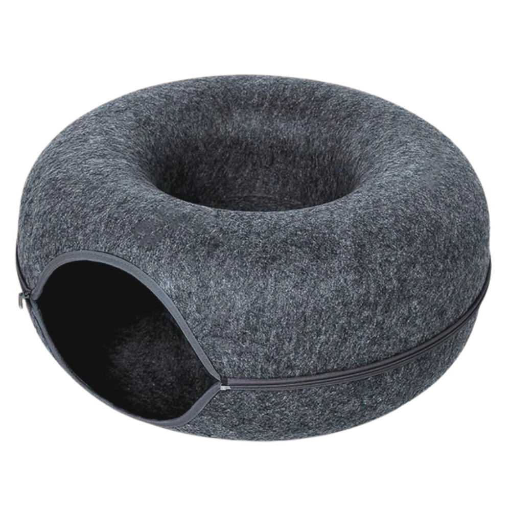Cozy Cat Tunnel Bed & Lounger – Felt Hideaway for Small to Medium Cats