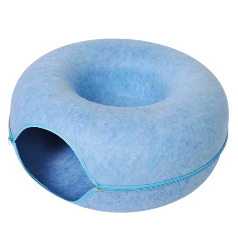 Cozy Cat Tunnel Bed & Lounger – Felt Hideaway for Small to Medium Cats